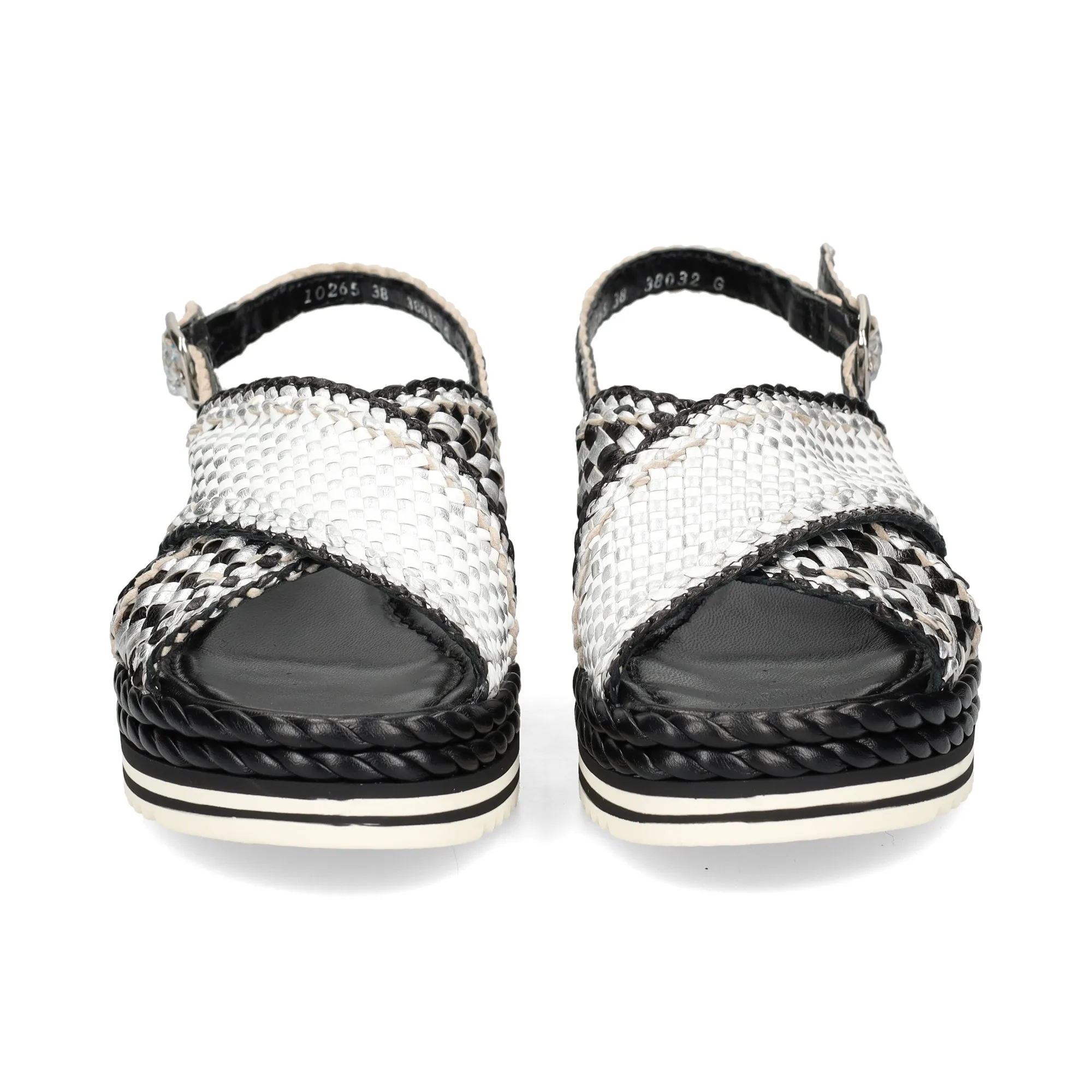 PONS QUINTANA Sandalias con plataforma de Mujer PLATA+NEGRO+BLA
