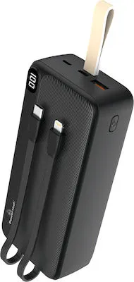 POWERTECH POWER BANK CON CABLES Y PANTALLA PT1064 20000MAH, 22.5W, NEGRO