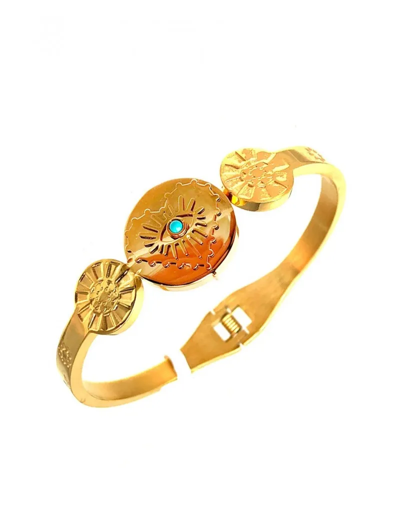 PULSERAS DE MUJER DE ACERO CON OJO TURCO BISUTERIA DE MODA Y TENEDENCIA