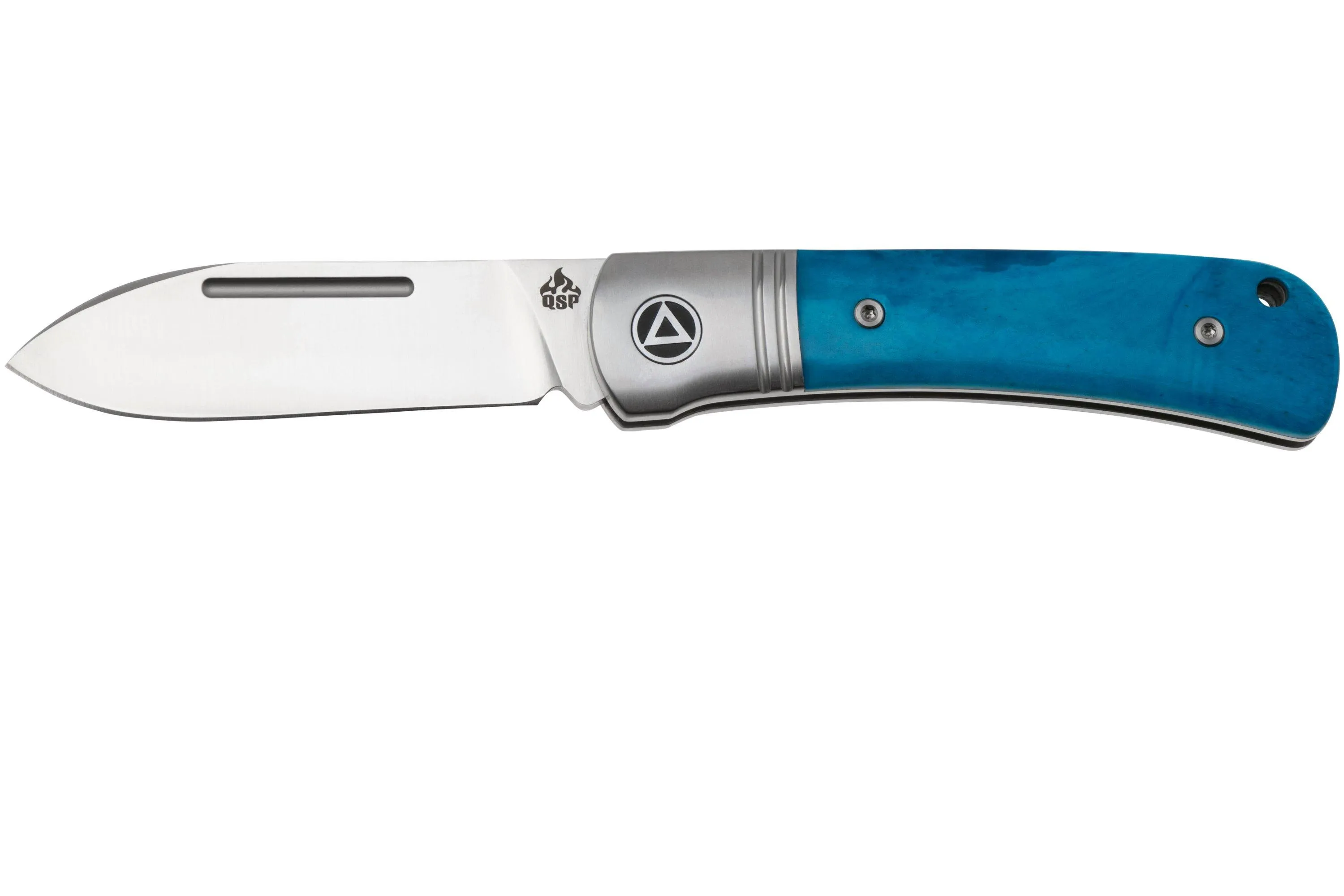 QSP KNIFE HEDGEHOG SPEAR POINT 142SPD, SATIN 14C28N, BLUE BONE, NAVAJA SLIPJOINT