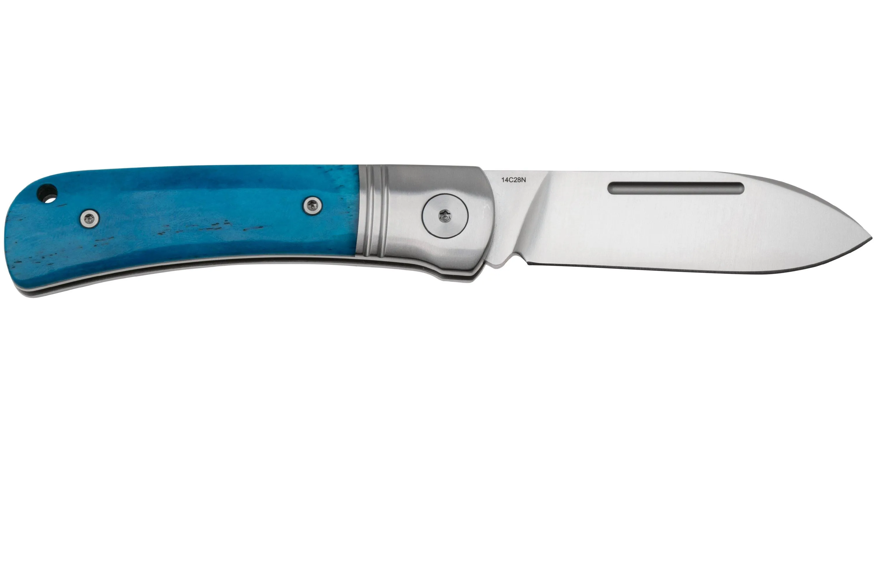QSP KNIFE HEDGEHOG SPEAR POINT 142SPD, SATIN 14C28N, BLUE BONE, NAVAJA SLIPJOINT