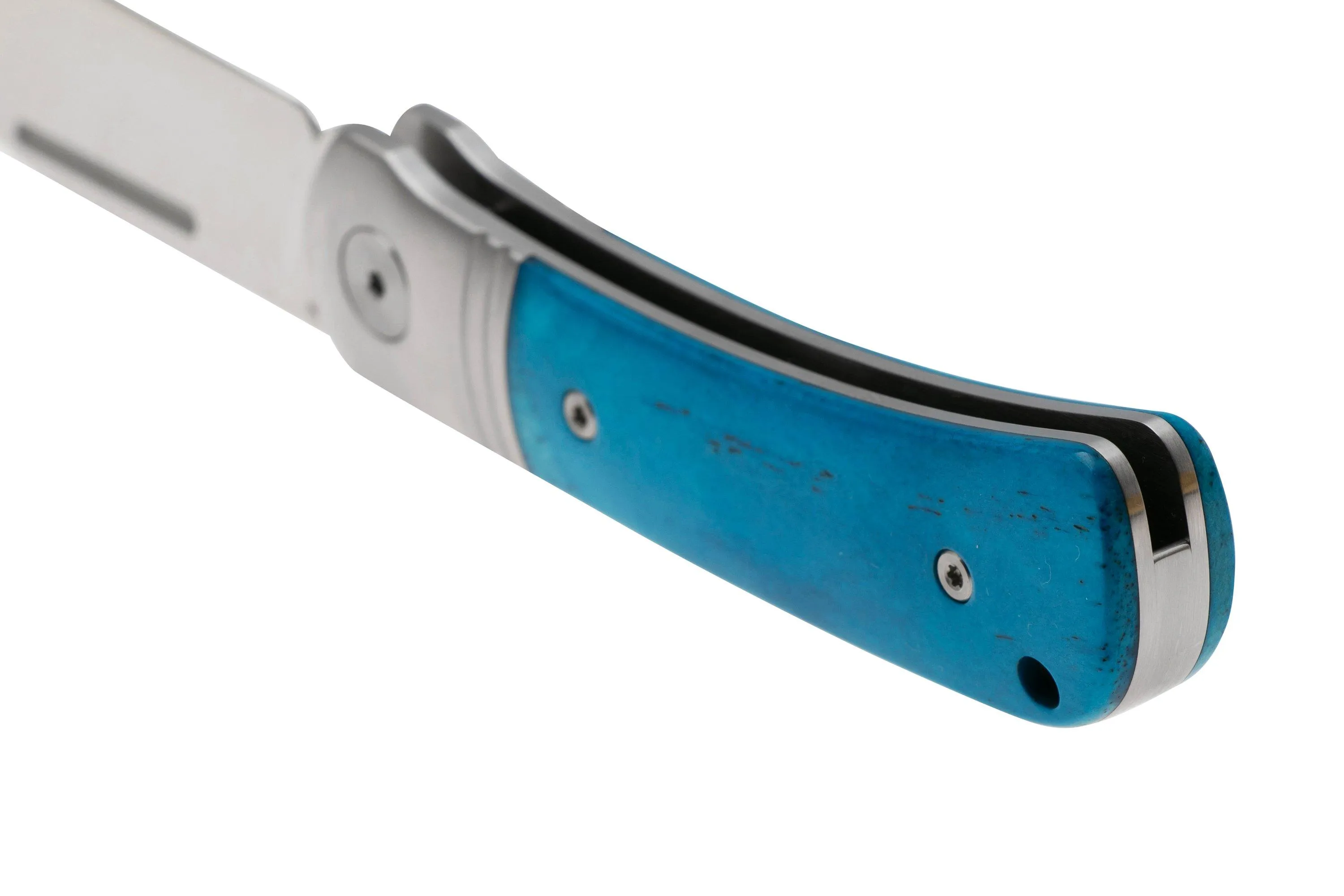 QSP KNIFE HEDGEHOG SPEAR POINT 142SPD, SATIN 14C28N, BLUE BONE, NAVAJA SLIPJOINT