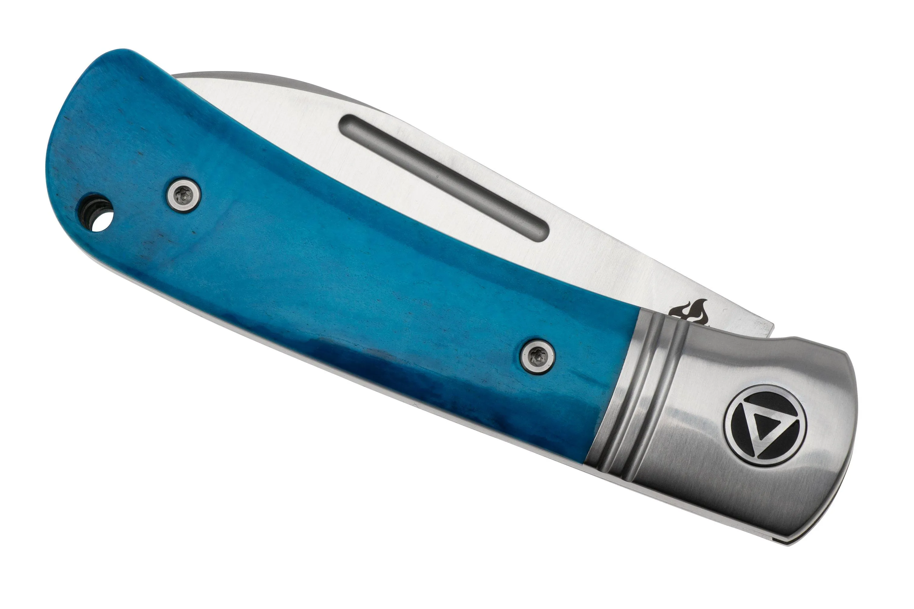 QSP KNIFE HEDGEHOG SPEAR POINT 142SPD, SATIN 14C28N, BLUE BONE, NAVAJA SLIPJOINT