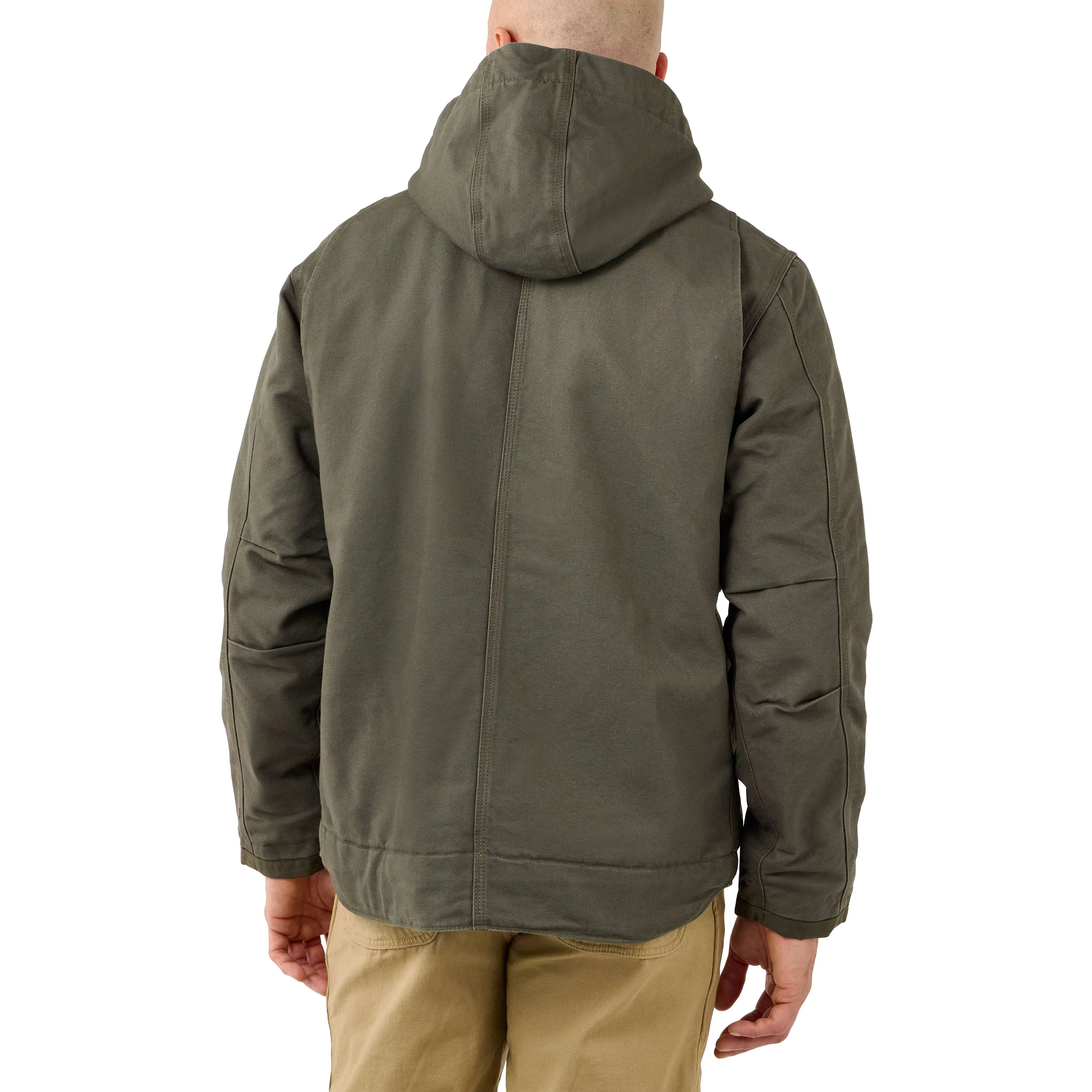 RELAXED FIT WASHED DUCK SHERPALINED UTILITY JACKET