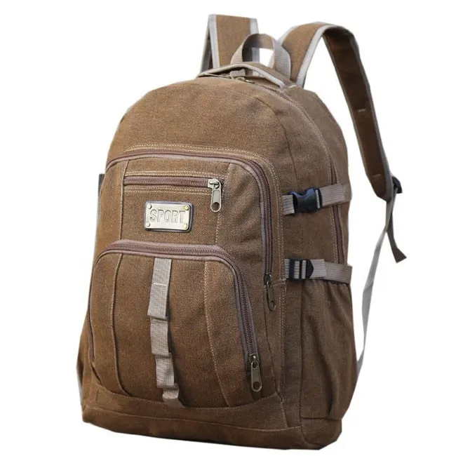 Retro Large Camping Canvas Travel Sport Rucksack 50 Liters Outdoor Climbing Backpack