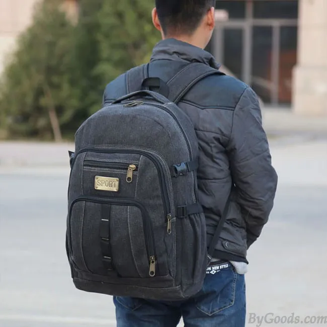 Retro Large Camping Canvas Travel Sport Rucksack 50 Liters Outdoor Climbing Backpack