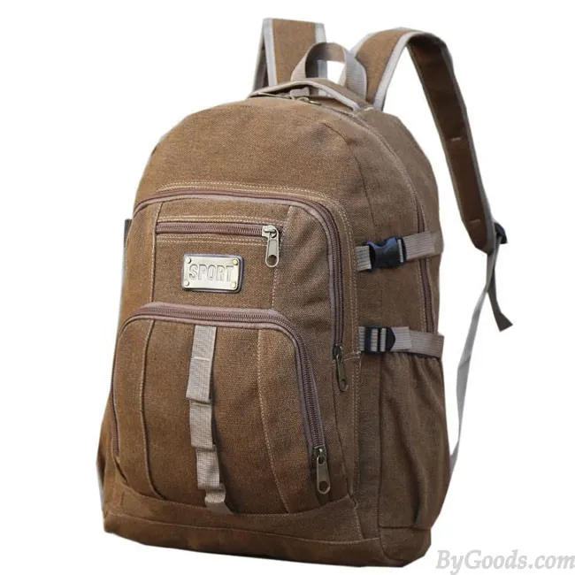 Retro Large Camping Canvas Travel Sport Rucksack 50 Liters Outdoor Climbing Backpack