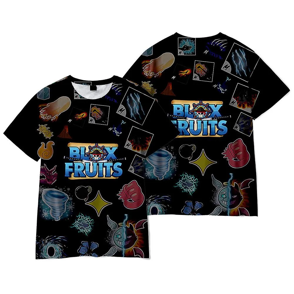 Roblox Blox Fruits Niños Impresión 3D Niños Niñas Camiseta de manga corta de verano Camisetas Tops
