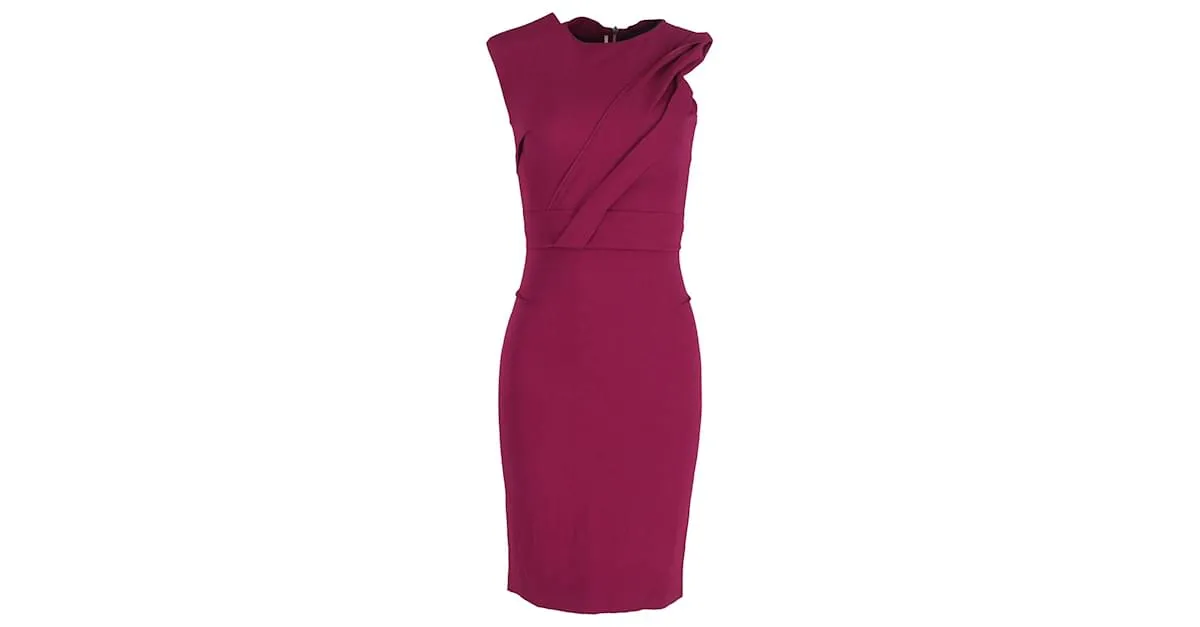 Roland Mouret Vestido ajustado drapeado asimétrico Nepa de viscosa violeta Púrpura 
