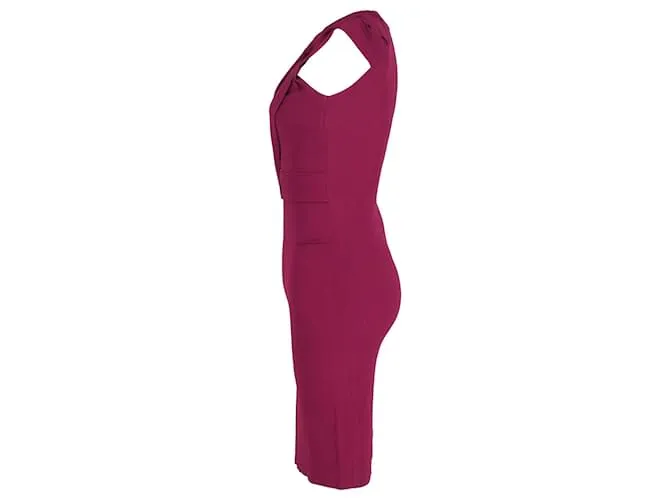 Roland Mouret Vestido ajustado drapeado asimétrico Nepa de viscosa violeta Púrpura 