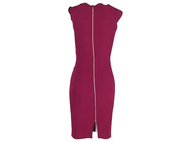 Roland Mouret Vestido ajustado drapeado asimétrico Nepa de viscosa violeta Púrpura 