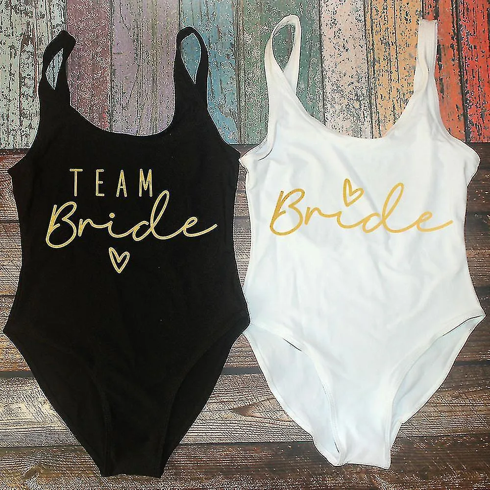 S3XL GOLD PRINT TEAM BRIDE ONEPIECE SWIMSUIT SQUAD WOMEN SWIMWEAR BACHELORETTE PARTY SWIMSUIT SUMMER BEATCHWEAR BATHING SUIT