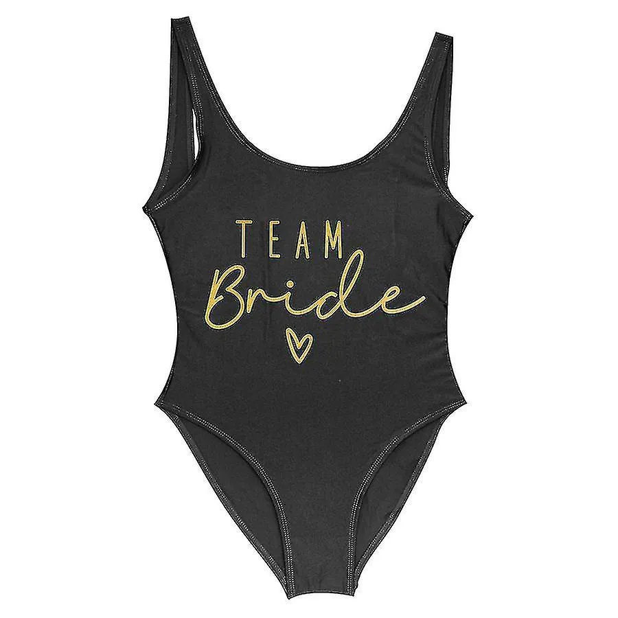S3XL GOLD PRINT TEAM BRIDE ONEPIECE SWIMSUIT SQUAD WOMEN SWIMWEAR BACHELORETTE PARTY SWIMSUIT SUMMER BEATCHWEAR BATHING SUIT