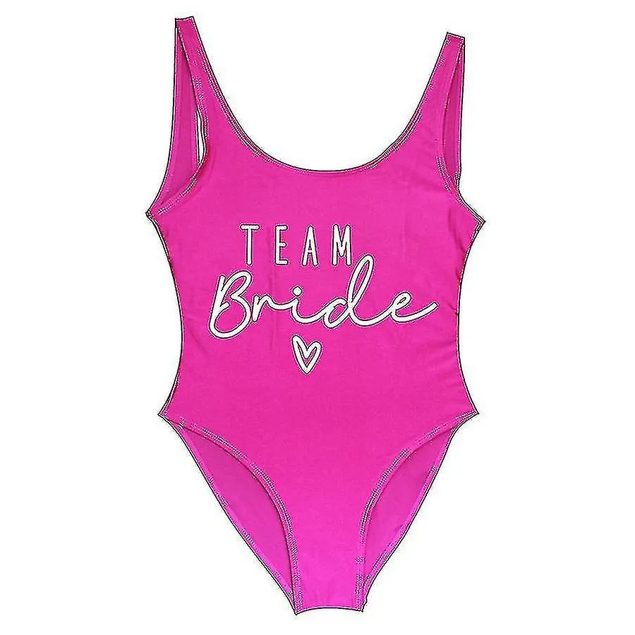 S3xl Gold Print Team Bride Onepiece Swimsuit Squad Women Swimwear Despedida de soltera Traje de baño Summer Beatchwear Traje de 