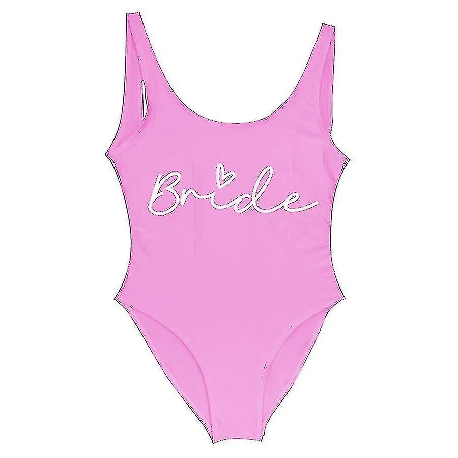 S3xl Gold Print Team Bride Onepiece Swimsuit Squad Women Swimwear Despedida de soltera Traje de baño Summer Beatchwear Traje de 