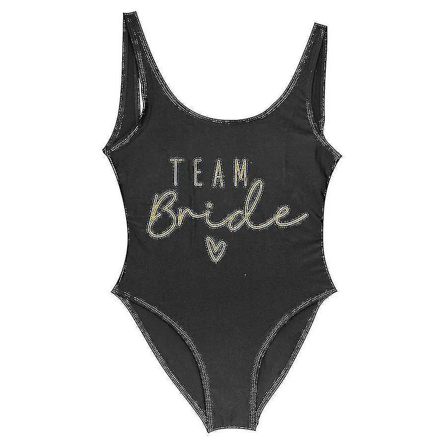 S3xl Gold Print Team Bride Onepiece Swimsuit Squad Women Swimwear Despedida de soltera Traje de baño Summer Beatchwear Traje de 
