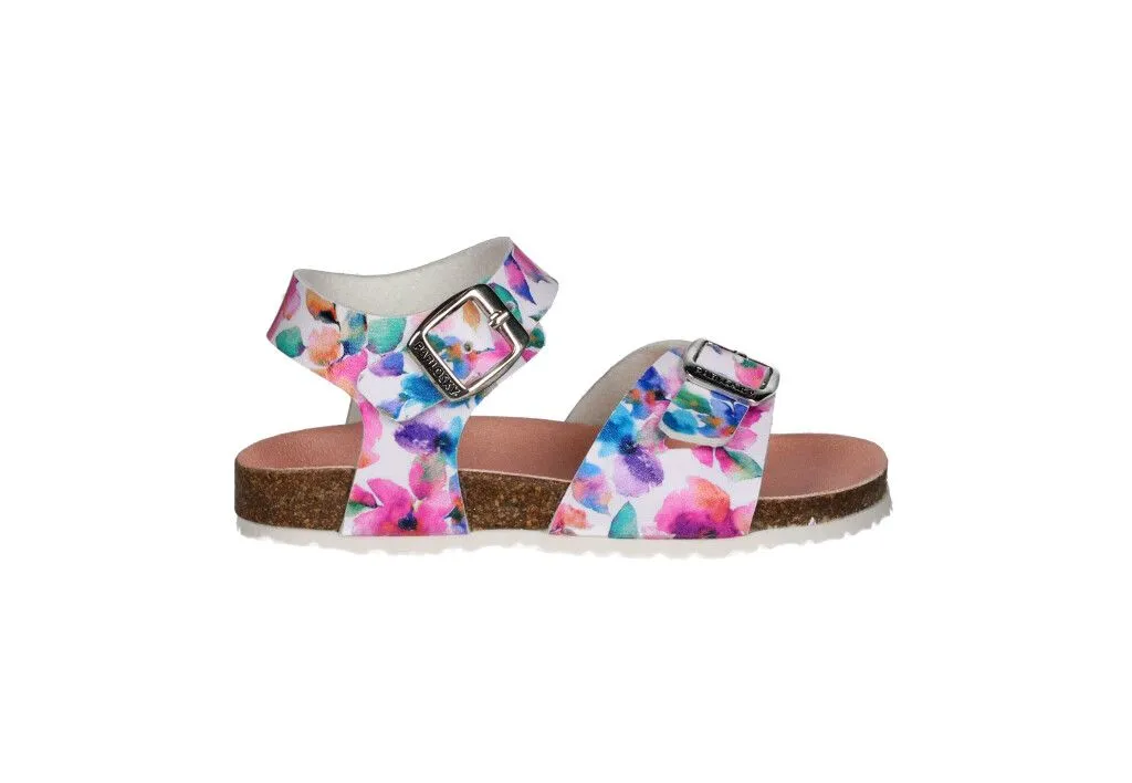 Sandalia Bio 2 Hebillas Blanco Estampado Floral Multicolor