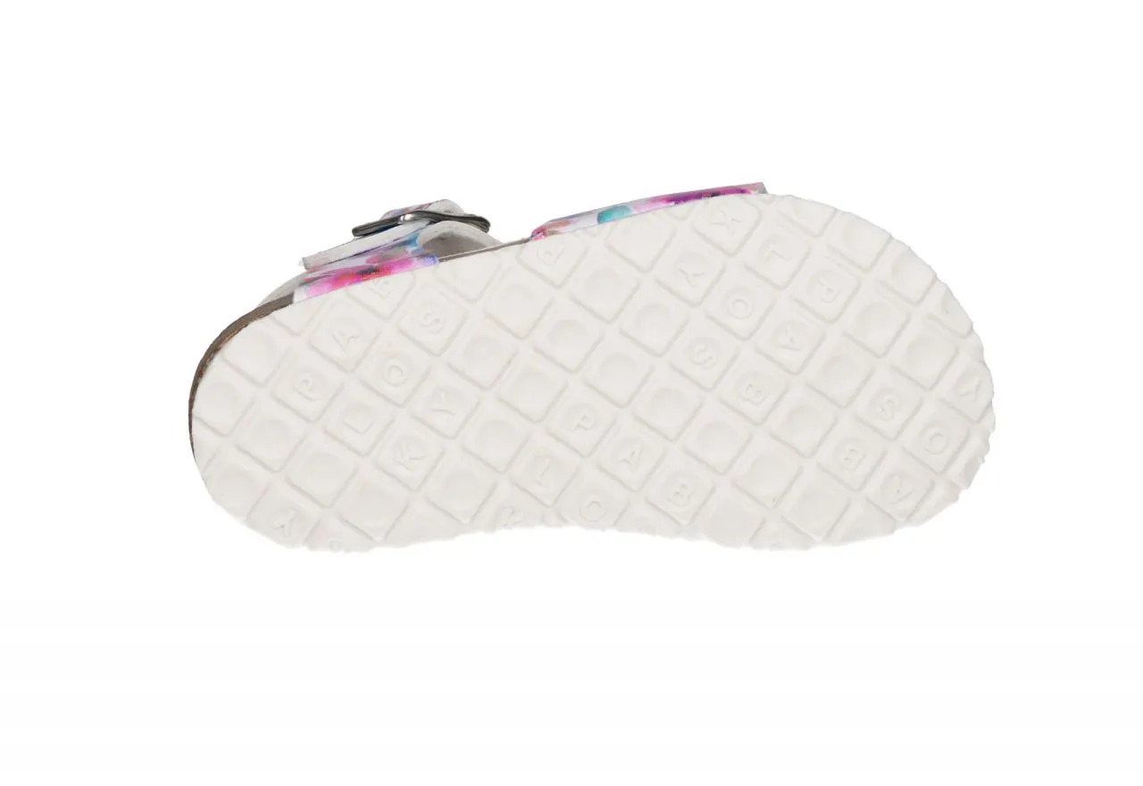Sandalia Bio 2 Hebillas Blanco Estampado Floral Multicolor