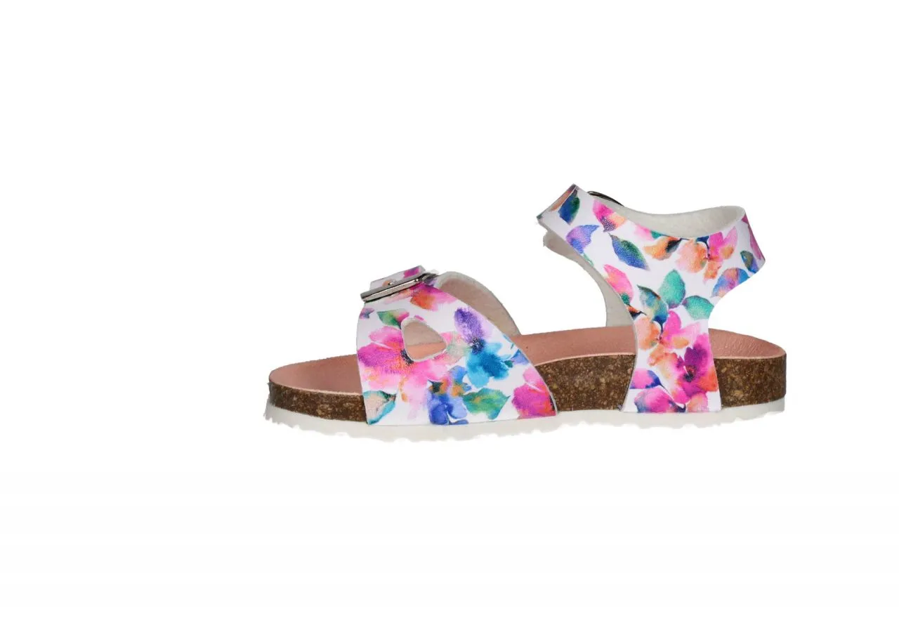 Sandalia Bio 2 Hebillas Blanco Estampado Floral Multicolor
