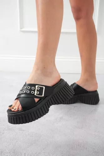 Sandalias Altas Plataforma Mujer  Moda Cruzadas  Art800