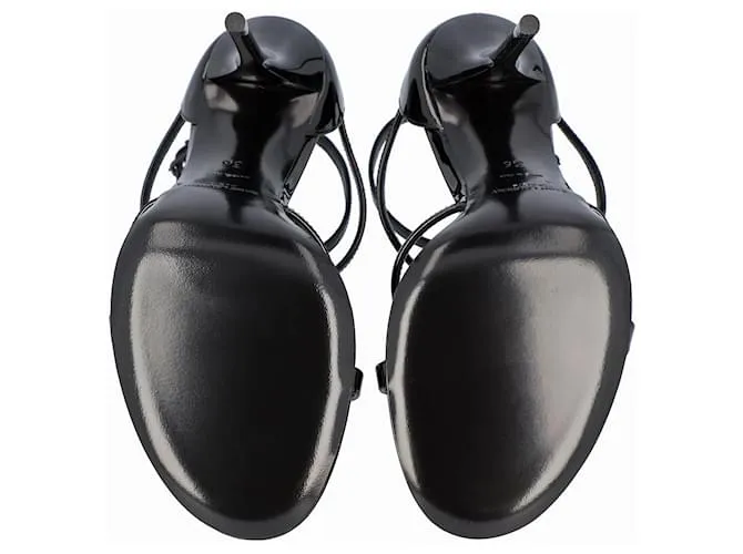 Sandalias Cassandra Saint Laurent Negras Negro 