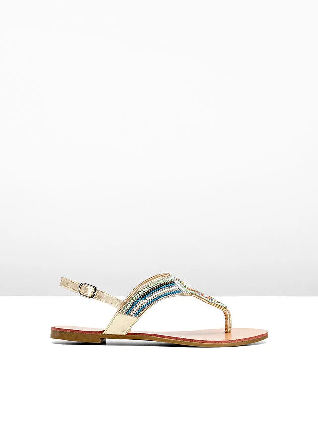 Sandalias con abalorios menta