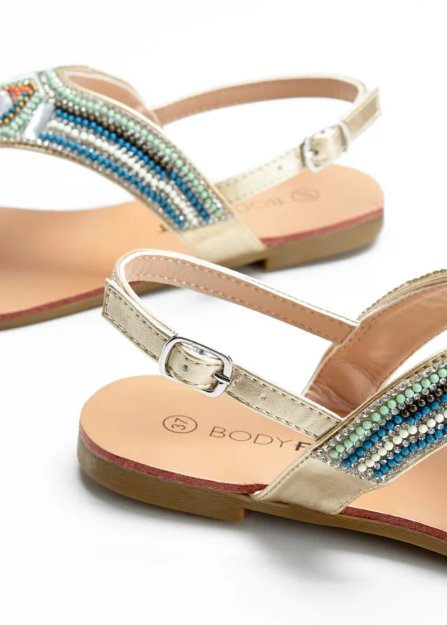 Sandalias con abalorios menta