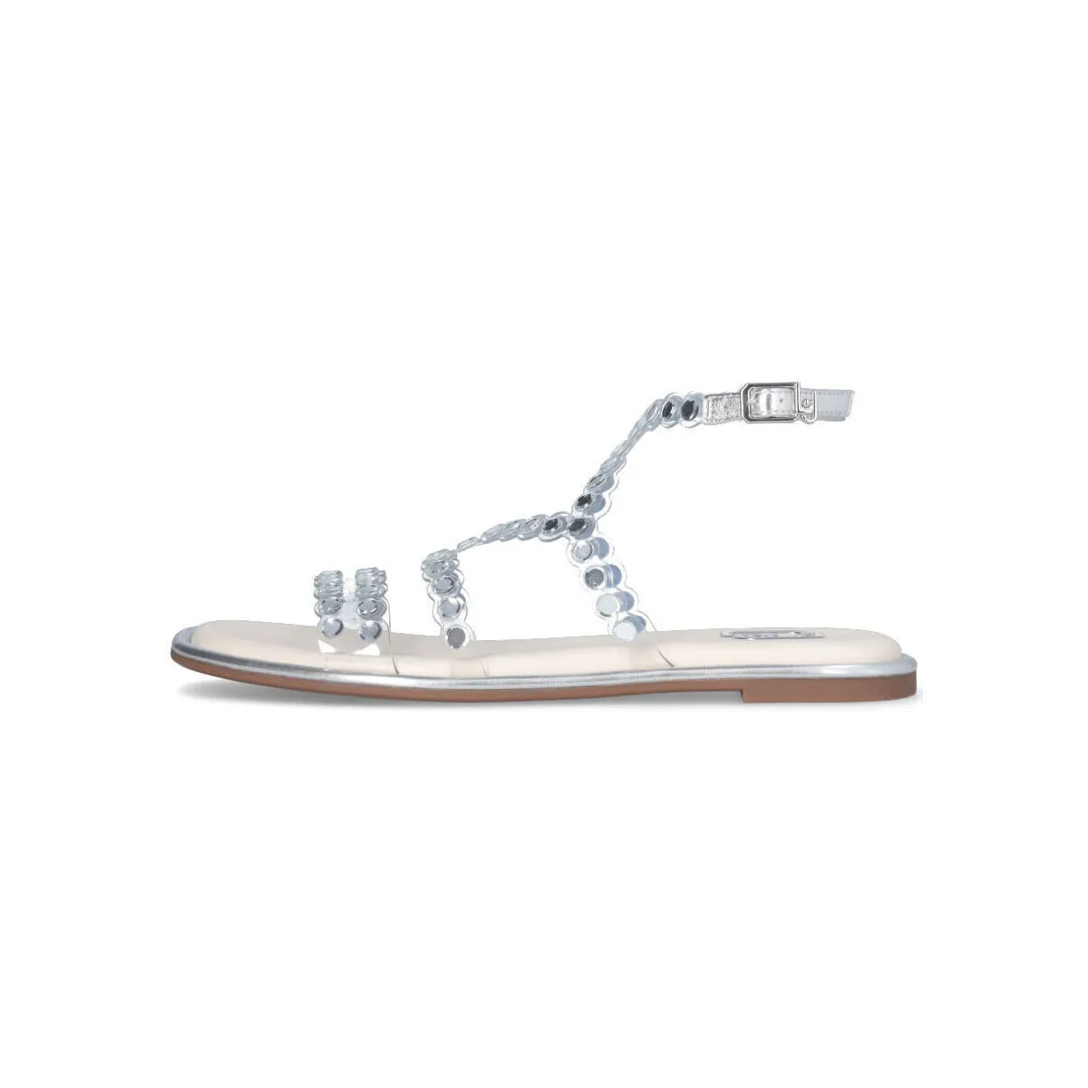 Sandalias planas con pedrería