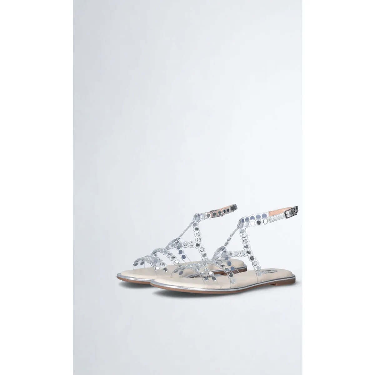 Sandalias planas con pedrería
