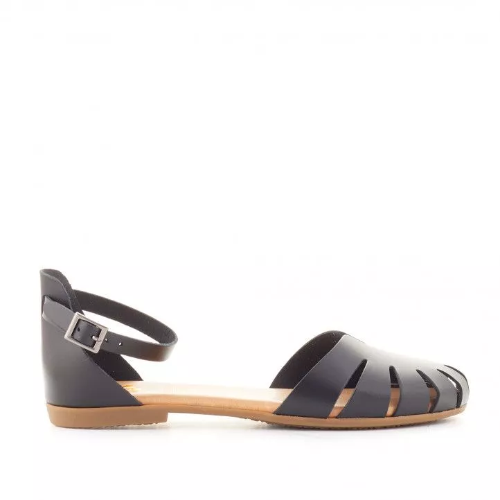 Sandalias planas Porronet de piel negro andrea