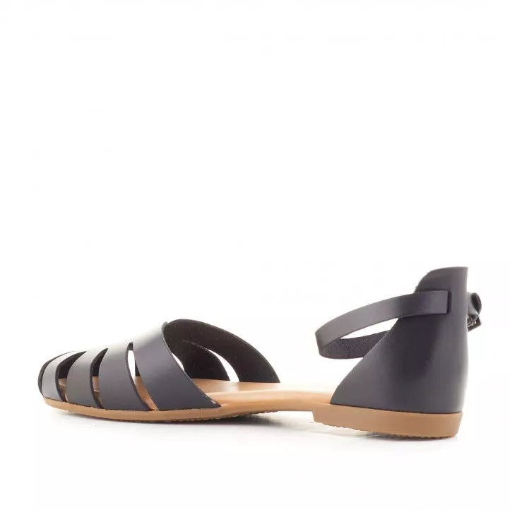 Sandalias planas Porronet de piel negro andrea