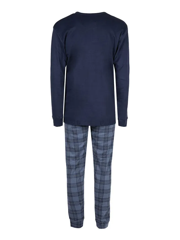 Sergio Tacchini Pijama largo de algodón interlock para hombre con pantalón de cuadros