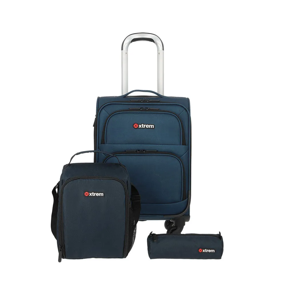 Set mochila con ruedas escolar Speedy Pack Academy azul 3 piezas