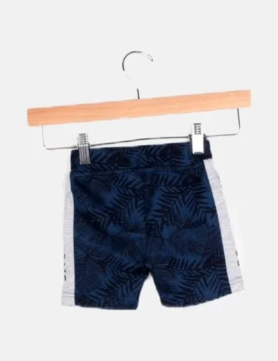 Sfera Short de tela azul estampado floral