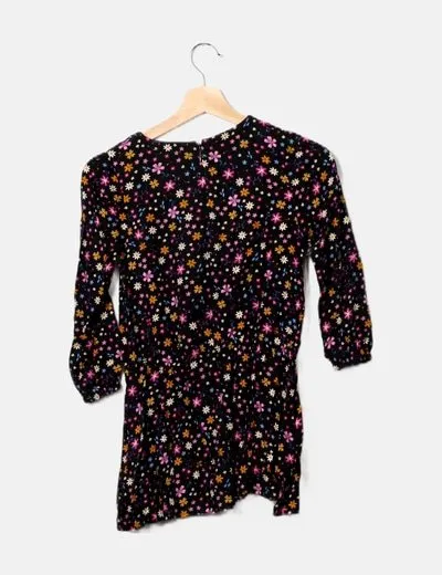Sfera Vestido negro estampado floral
