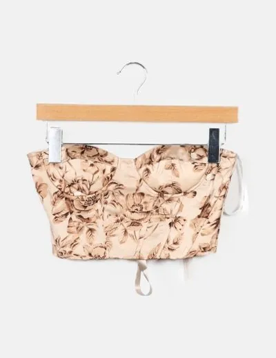 SHEIN Corsets beige estampado floral