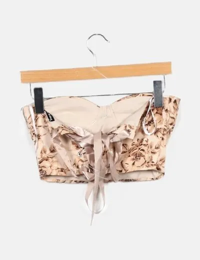 SHEIN Corsets beige estampado floral