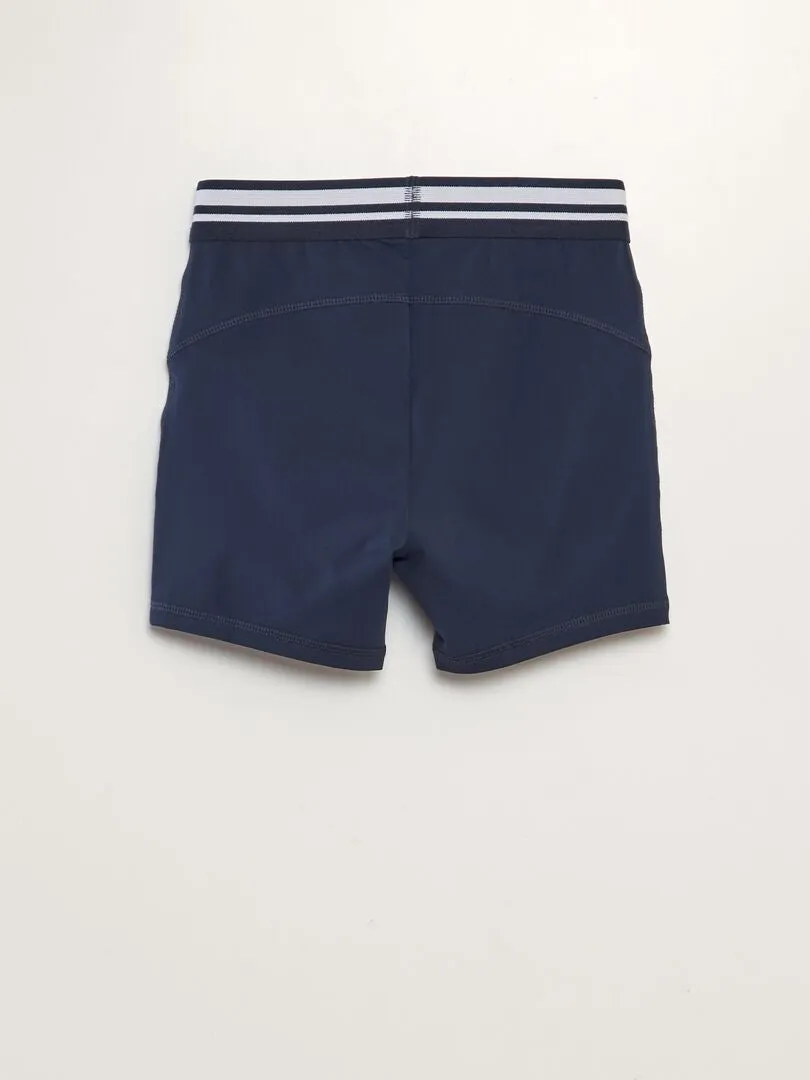 SHORT CICLISTA CON CINTURA EN CONTRASTE  AZUL