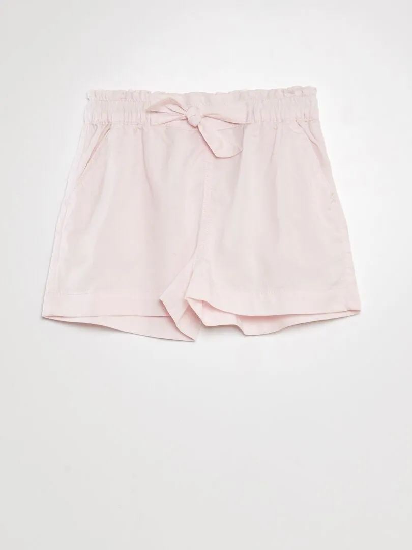SHORT PAPERBAG CON CINTURóN  ROSA