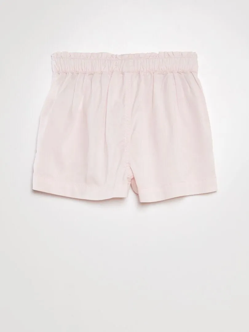 SHORT PAPERBAG CON CINTURóN  ROSA