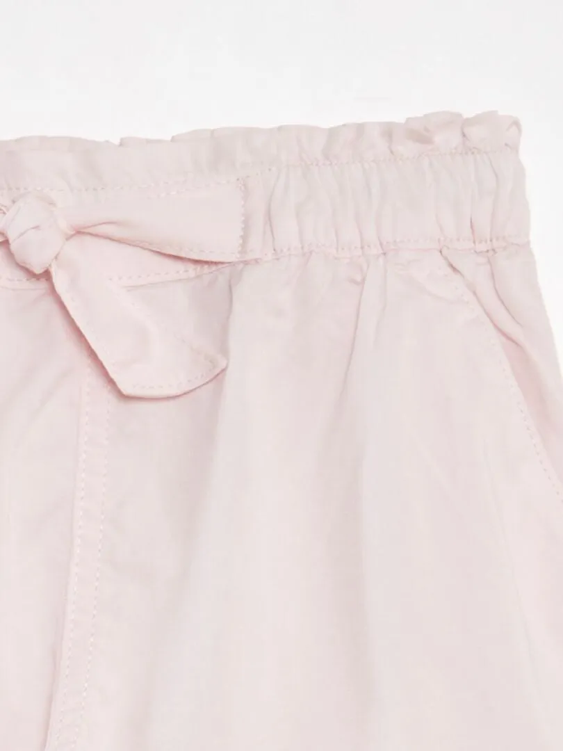 SHORT PAPERBAG CON CINTURóN  ROSA