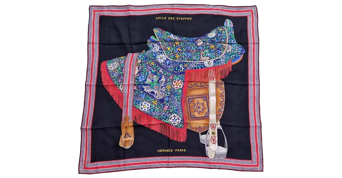 silla de montar cuadrada Hermès de las estepas Negro 