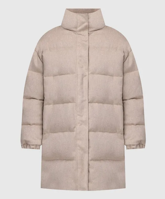 Simonetta Ravizza Perugia beige down jacket made of wool