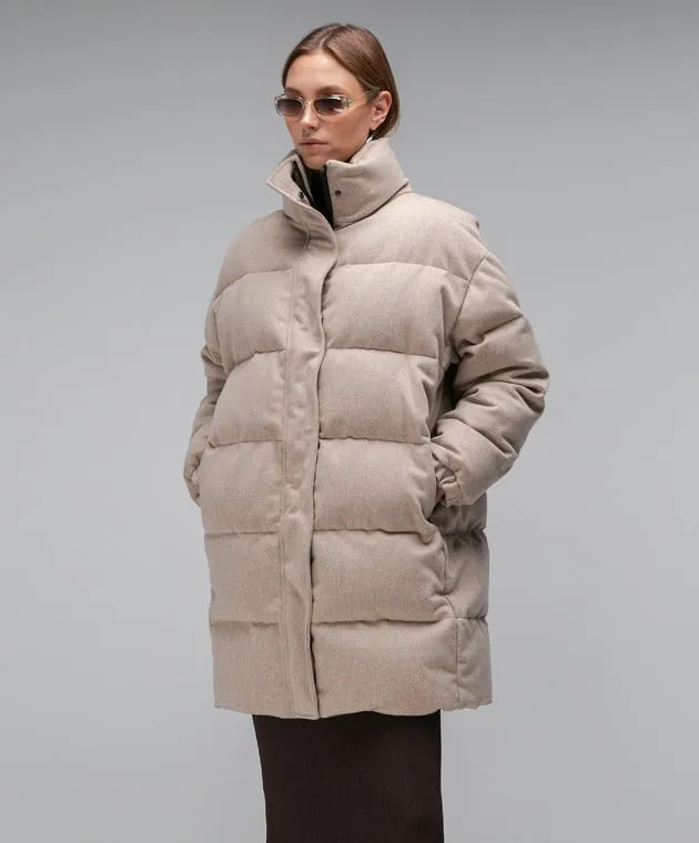 Simonetta Ravizza Perugia beige down jacket made of wool