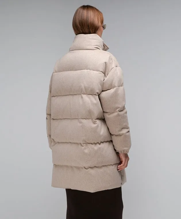 Simonetta Ravizza Perugia beige down jacket made of wool
