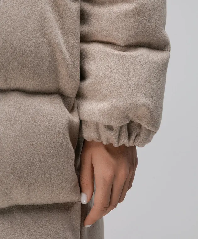 Simonetta Ravizza Perugia beige down jacket made of wool