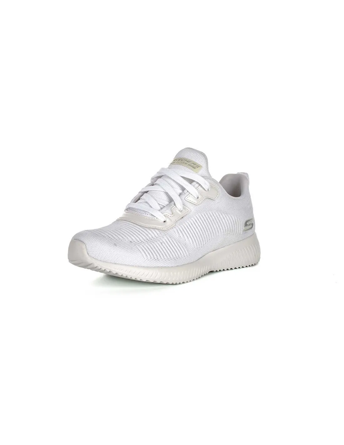 SKECHERS  BOBS SQUAD TOUGH TALK WOMEN’S WHITE SHOES