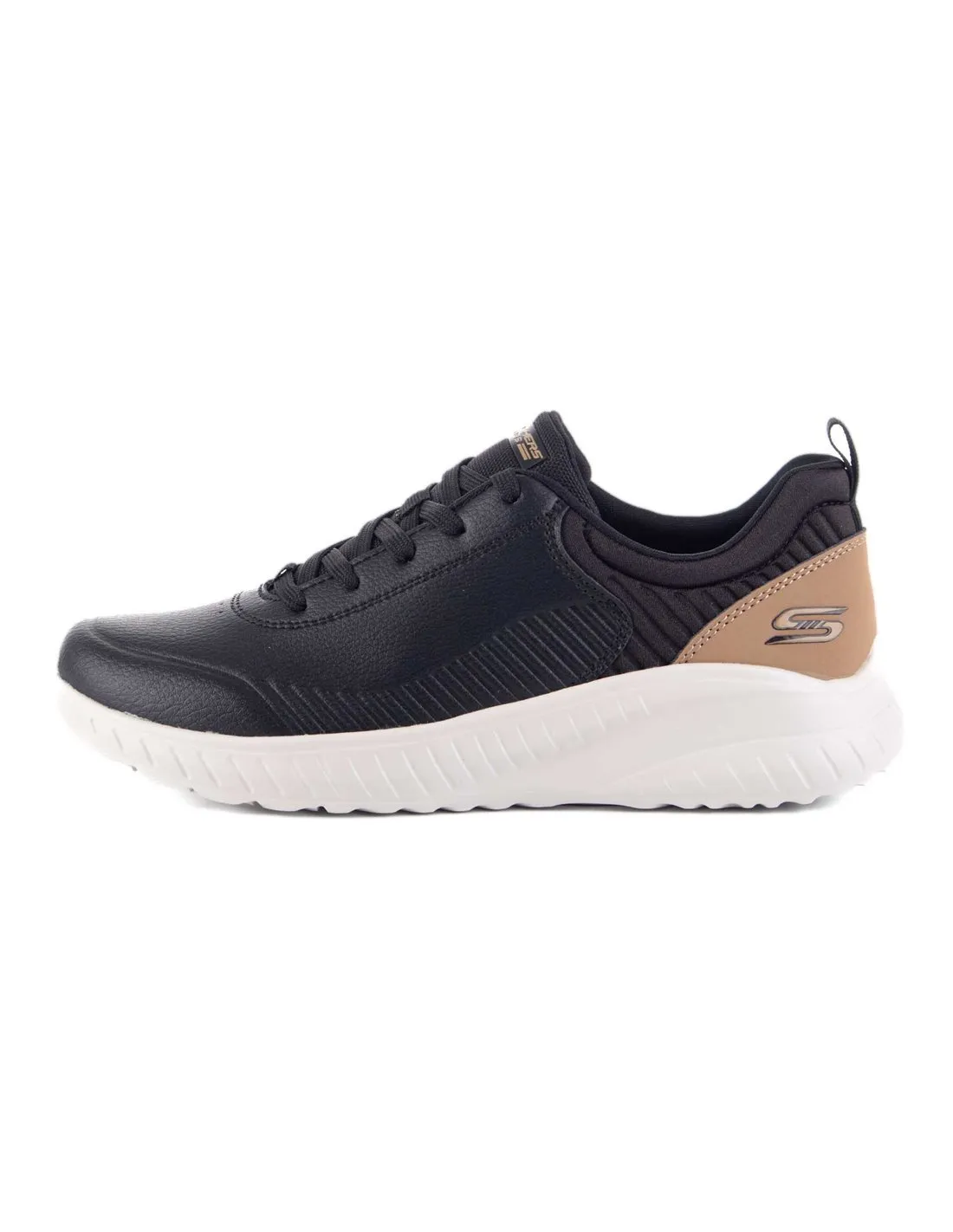 SKECHERS  ZAPATILLAS NEGRAS BOBS SQUAD CHAOS HEELING ALIVE MUJER