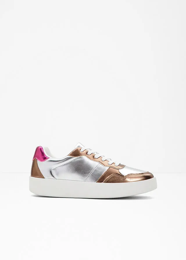 SNEAKERS BAJOS CON PLATAFORMA PLATACAFé CON HIELOROSA OSCURO