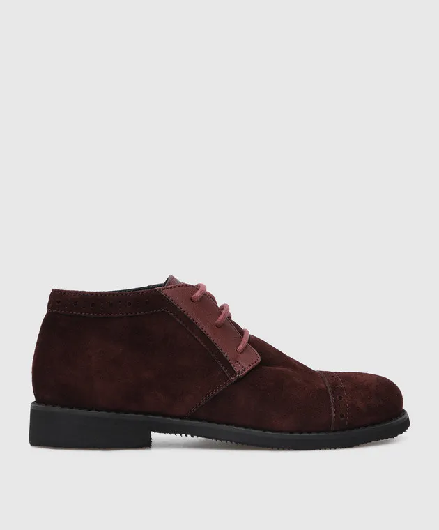 Stefano Ricci Children's burgundy suede deserts
